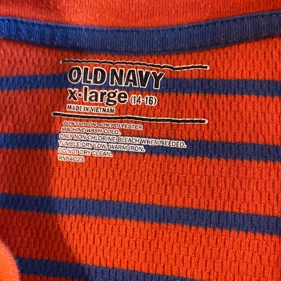 Orange blue striped long sleeve pullover boys XL - Picture 3 of 3